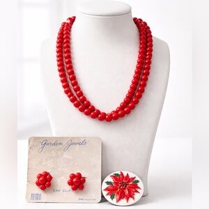 Garden Jewels Vintage Necklace, earring and brooch set